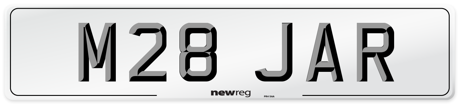 M28 JAR Number Plate from New Reg
